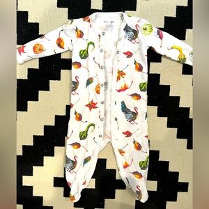 Hart + Land Pima Cotton footie pajama 3-6 month Thanksgiving theme